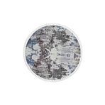 Diji Dekor Dijital Saçaklı Yuvarlak Yıkanabilir Antialaerjik Modern Mavi 80x80 cm Dekoratif Halı
