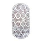 Dijidekor Dekoratif Dijital Saçaklı Oval Kesme Halı Yolluk Antialaerjik Maça Bej, NoColor-8f7d006a, 60x500