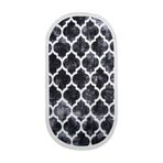 Dijidekor Dekoratif Dijital Saçaklı Oval Kesme Halı Yolluk Antialaerjik Maça Siyah, NoColor-0987c599, 120x150