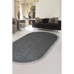 Dijidekor Halı Antrasit Cool K1290 Saçaklı Oval Kesme Ince Yolluk Kilim Salon Halısı Modelleri, 150x350