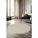 Dijidekor Halı Cool Krem Sahra Desenli Saçaksız Yuvarlak Kesme Yolluk Kilim Salon Halısı Modelleri