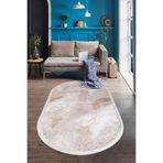 Dijidekor Halı Devetüyü Cool Yıkanabilir Saçaklı Oval Delüxe Yolluk Kilim Salon Halısı Modelleri, Kahverengi, 100x550
