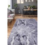 Dijidekor Halı Gri Granit Yıkanabilir Saçaksız Kesme Ince Yolluk Kilim Salon Halısı Modelleri, 180x400