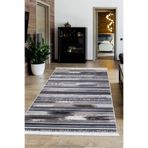 Dijidekor Halı Kahverengi Cool Köln Saçaklı Kaymaz Kesme Ince Yolluk Kilim Salon Halısı Modelleri, Kahve 160x230