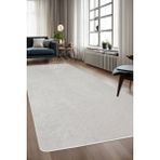 Dijidekor Halı Krem Janjanlı Yıkanabilir Kaymaz Kesme Ince Yolluk Kilim Salon Halısı Modelleri - Açık Krem - 120 x 850 cm