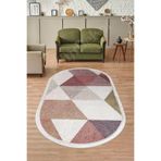 Dijidekor Halı Multi Cool K1270 Saçaklı Oval Kaymaz Kesme Ince Yolluk Kilim Salon Halısı Modelleri, Çok Renkli, 100x550