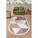 Dijidekor Halı Multi Cool K1270 Saçaklı Oval Kaymaz Kesme Ince Yolluk Kilim Salon Halısı Modelleri, Çok Renkli, 200x250