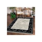 Dijidekor Halı Siyah Cool K0560 Yıkanabilir Saçaklı Kesme Ince Yolluk Kilim Salon Halısı Modelleri, 80x200