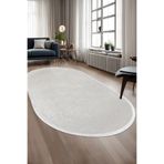 Dijidekor Janjanlı Oval Halı Açık Krem Salon Koridor Antre Mutfak Halısı Silinebilir Saçaklı, JANJANLI-KREM-OVAL-SAÇAKLI, 200x300