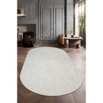 Dijidekor Janjanlı Oval Halı Açık Krem Salon Koridor Antre Mutfak Halısı Silinebilir Yolluk, JANJANLI-KREM-OVAL-SAÇAKSIZ, 80x750
