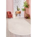 Dijidekor Lüx Post Peluş Düz Krem Oval Saçaksız Bohem Koridor Oturma Odası Ve Salon Halısı, KREM-OVAL-SAÇAKSIZ, 150x233