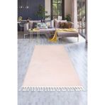 Dijidekor Pembe Post Dokuma Halı Saçaklı Peluş Yumuşacık Antibakteriyel Çocuk Mutfak Salon Halısı, 120x450