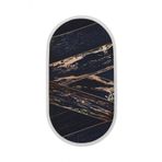 Dijidekor Siyah Gold Sacakli Dijital Oval Hali Kaymaz Yikanabilir Yolluk 100X150