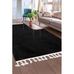 Dijidekor Siyah Post Dokuma Halı Saçaklı Peluş Yumuşacık Kaymaz Antibakteriyel, Lacivet 200x200