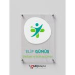 Dijidepo Diyetisyenlere Özel Kapı Tabelası 25X35 cm - Şeffaf Pleksi Uv Baskılı Ofis Levhası