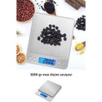 Dijital 3 kg Hassas Mutfak Tartısı, Gri Renk