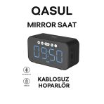 Dijital Ayna Ekranlı Bluetooth Hoparlör Ve Çalar Saat 1200Mah Şarjlı