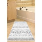 Dijital Banyo Halı Yıldız Deri Kaymaz Taban Saçaklı İskandinav Mali D2-F5078D1-9, Gri, 80 x 120