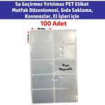 Dijital Barkod Su Geçirmez Yırtılmaz Pet Etiket Mutfak Düzenlemesi, Gıda Saklama, Kavanozlar, El Işleri Için 100 Adet