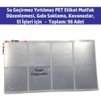 Dijital Barkod Su Geçirmez Yırtılmaz Pet Etiket Mutfak Düzenlemesi, Gıda Saklama, Kavanozlar, El Işleri Için 96 Ad.