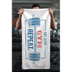 Dijital Baskı Eat Sleep Gym Repeat Spor Havlusu Hvl0241 Renkli 80 X 160