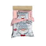 Dijital Baskılı 3d Pamuklu Yenidoğan Bebek Nevresim Takımı Cute Gnome Pink (Çok Renkli)