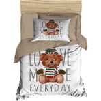 Dijital Baskılı 3D Pamuklu Yenidoğan Bebek Nevresim Takımı Love Me Everyday