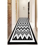 Dijital Baskılı Kaymaz Taban Yıkanabilir Modern Yolluk ve Koridor Halısı NDU-HS-442 - 160 x 250 cm - Beyaz