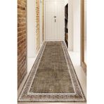 Dijital Baskılı Kaymaz Taban Yıkanabilir Modern Yolluk ve Koridor Halısı NDU-HT-239 - 80 x 200 cm - Kahverengi