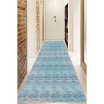 Dijital Baskılı Kaymaz Taban Yıkanabilir Modern Yolluk ve Koridor Halısı NDU-HY-1281 - 60 x 200 cm - Mavi