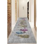 Dijital Baskılı Kaymaz Taban Yıkanabilir Modern Yolluk ve Koridor Halısı NDU-SD-289 - 80 x 300 cm - Gri