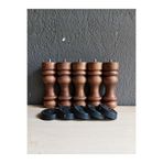 Dijital Bazar DİJİTAL BAZAR 15 *CM*LALE *CEVİZ *5 Lİ -AHŞAP AYAK-TORNA AYAK