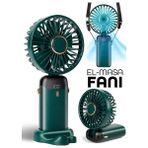 Dijital Ekranlı Şarjlı Mini El Boyun Masa Fanı Seyahat Taşınabilir Vantilatör Fan Yüksek Şarj Fan - Haki