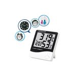 Dijital Ekranlı Termometre Saat - Alarm, Sıcaklık, Nem Ölçer Masa Saati