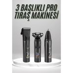 Dijital Göstergeli 3 Başlıklı Tıraş Makinesi Islak Kuru Lazer Öncesi Günlük - Çok Renkli
