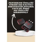 Dijital Göstergeli Powerbank Kablosuz Kulaklık ve 7 Kordonlu Yeni Nesil Akıllı Saat Dokunmatik K - Çok Renkli