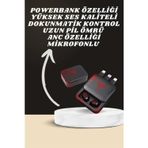Dijital Göstergeli Powerbank Kablosuz Kulaklık ve 7 Kordonlu Yeni Nesil Akıllı Saat Dokunmatik Kontr