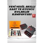 Dijital Göstergeli Powerbank Kablosuz Kulaklık ve 7 Kordonlu Yeni Nesil Akıllı Saat Dokunmatik Kontrol