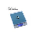 Dijital Hassas Cep Terazisi Tartı 500 g Kare 0,01 Hassasiyet