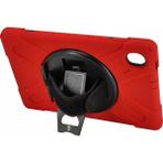 Dijital İndirim Lenovo Tab M10 Plus 10.6 Uyumlu Defender Standlı Zırhlı Silikon Tablet Kılıfı (Kırmızı)
