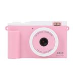 Dijital Kamera, 1080p 48MP Kamera, Fotoğraf Ve Video Için Arka Ve Ön Kameralar, Otomatik Nişan Ve Anti Sarma, 15x Optik Zoom, YouTube Için Selfee Kameralar (PINK)