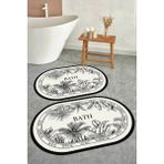 Dijital Kaymaz Yıkanabilir 8082 Beyaz Bath Modern Banyo Paspası Banyo Halısı Klozet Takımı