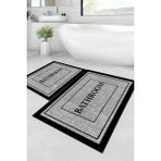Dijital Kaymaz Yıkanabilir 8084 Gri Bath Modern Banyo Paspası Banyo Halısı Klozet Takımı
