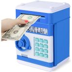 Dijital Kumbara Mini Atm Güvenli Para Bankası, Nakit Para Tasarruf Kutusu Çocuklar Için Güvenli Para Kutusu - Mavi