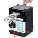 Dijital Kumbara Mini Atm Güvenli Para Bankası, Nakit Para Tasarruf Kutusu Çocuklar Için Güvenli Para Kutusu - Siyah
