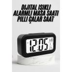 Dijital Masa Saati Termometre Takvim LED Ekran Pilli Ev Ofis Masası