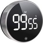 Dijital mutfak saati, Pomodoro zamanlayıcı, 3 ses seviyeli, manyetik yumurta saati, dijital büyük LED ekranlı, yemek pişirme, fırın, spor, ders çalışma için ideal kısa süreli çalar saat