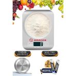 Dijital Paslanmaz Çelik Mutfak Tartısı, 5 Kg, Pil Hediyeli - Altın