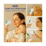 Dijital Temassız Ateş Ölçer Termometre Tabanca Model Hafızalı Pilli Bebek Çocuk Kedi Köpek Ortam Nesne Yemek Havuz - standart