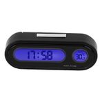 Dijital Termometre Voltmetre Monitör Saat, Dioche 2 1 Araba Araç İç Mini Elektronik Saat Led Dijital Saat Termometre Voltmetre
